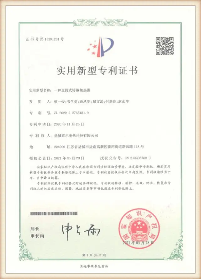 Patent certificate (17)